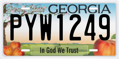 GA license plate PYW1249