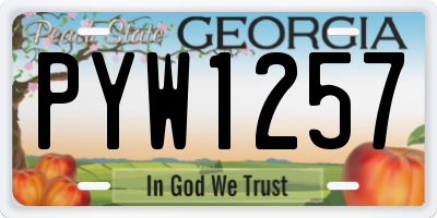 GA license plate PYW1257