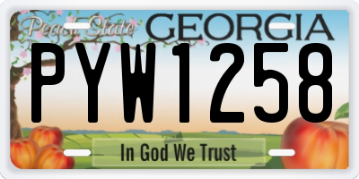 GA license plate PYW1258