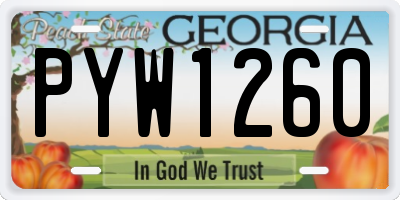 GA license plate PYW1260