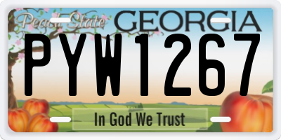 GA license plate PYW1267