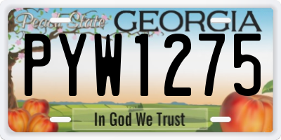 GA license plate PYW1275