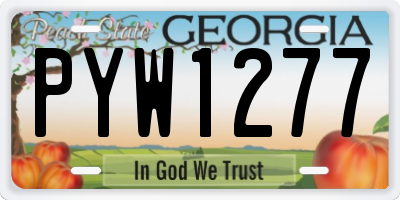 GA license plate PYW1277