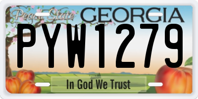 GA license plate PYW1279
