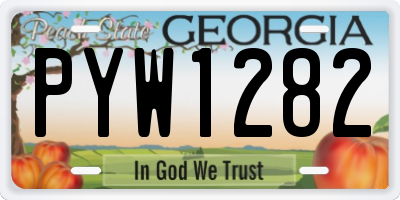 GA license plate PYW1282
