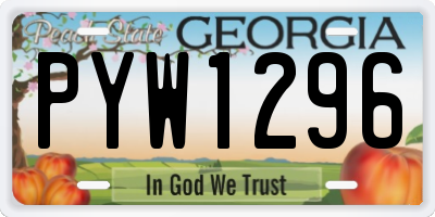 GA license plate PYW1296