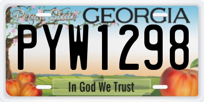 GA license plate PYW1298