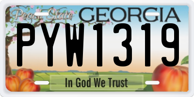 GA license plate PYW1319