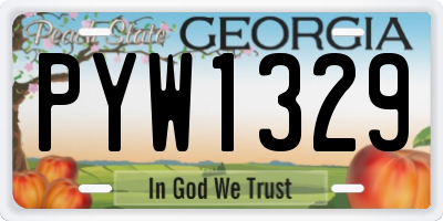 GA license plate PYW1329