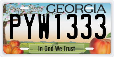 GA license plate PYW1333