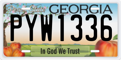 GA license plate PYW1336