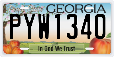 GA license plate PYW1340