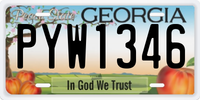 GA license plate PYW1346