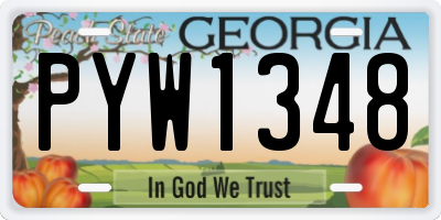 GA license plate PYW1348