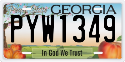 GA license plate PYW1349