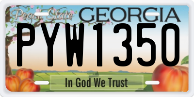 GA license plate PYW1350