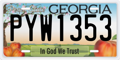 GA license plate PYW1353