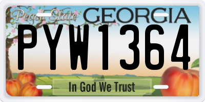 GA license plate PYW1364