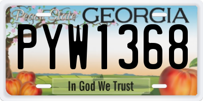 GA license plate PYW1368