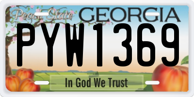 GA license plate PYW1369