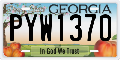 GA license plate PYW1370