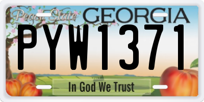 GA license plate PYW1371