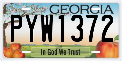 GA license plate PYW1372