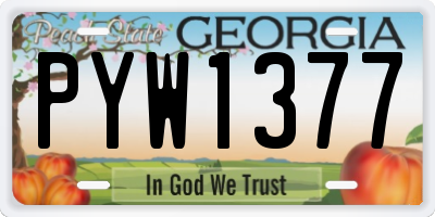 GA license plate PYW1377