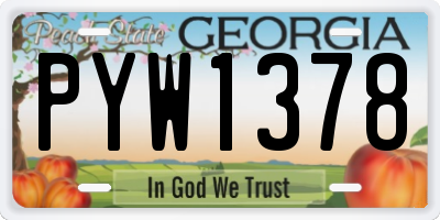 GA license plate PYW1378