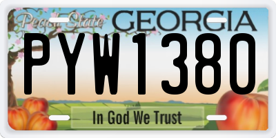 GA license plate PYW1380