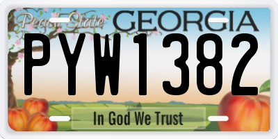 GA license plate PYW1382