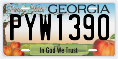 GA license plate PYW1390