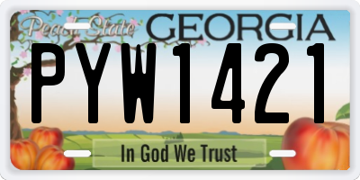 GA license plate PYW1421