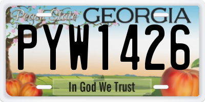 GA license plate PYW1426