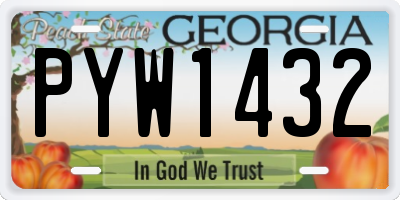 GA license plate PYW1432