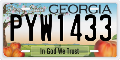 GA license plate PYW1433