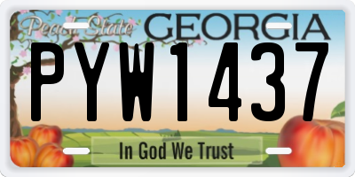 GA license plate PYW1437