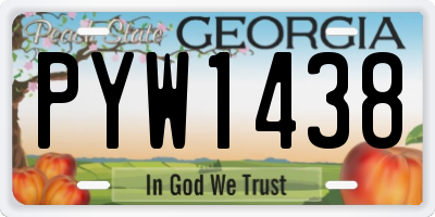 GA license plate PYW1438