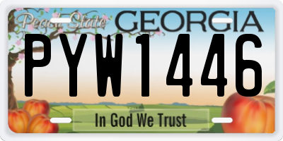 GA license plate PYW1446
