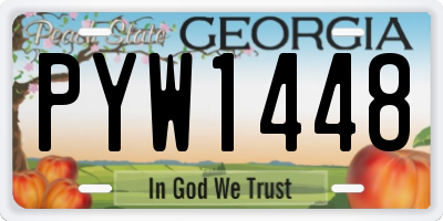 GA license plate PYW1448
