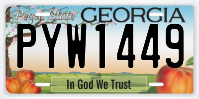 GA license plate PYW1449