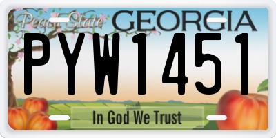 GA license plate PYW1451