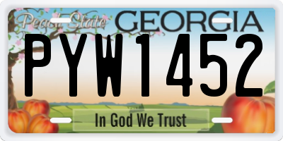 GA license plate PYW1452