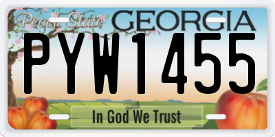 GA license plate PYW1455