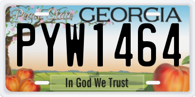 GA license plate PYW1464