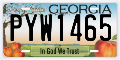 GA license plate PYW1465