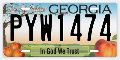 GA license plate PYW1474