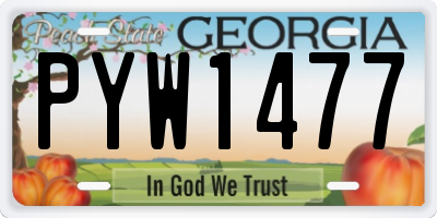 GA license plate PYW1477