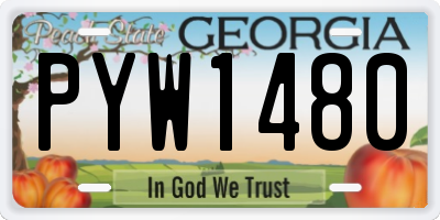 GA license plate PYW1480