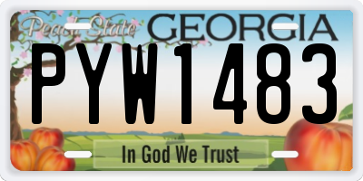 GA license plate PYW1483